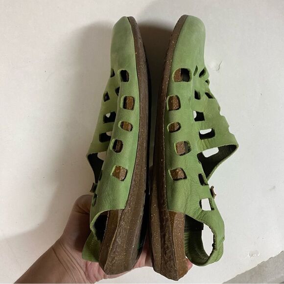 El Naturalista 5060 Green Leather laser cut Shoe mule clog Made In Spain cork 41 - Picture 11 of 14